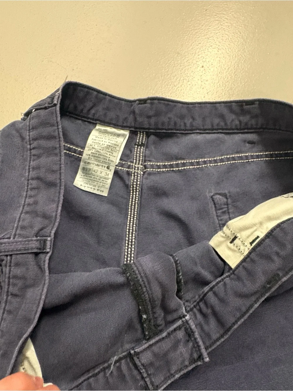 Carhartt FRB160 Flame Resistant Work Pants 42x34 Navy Blue